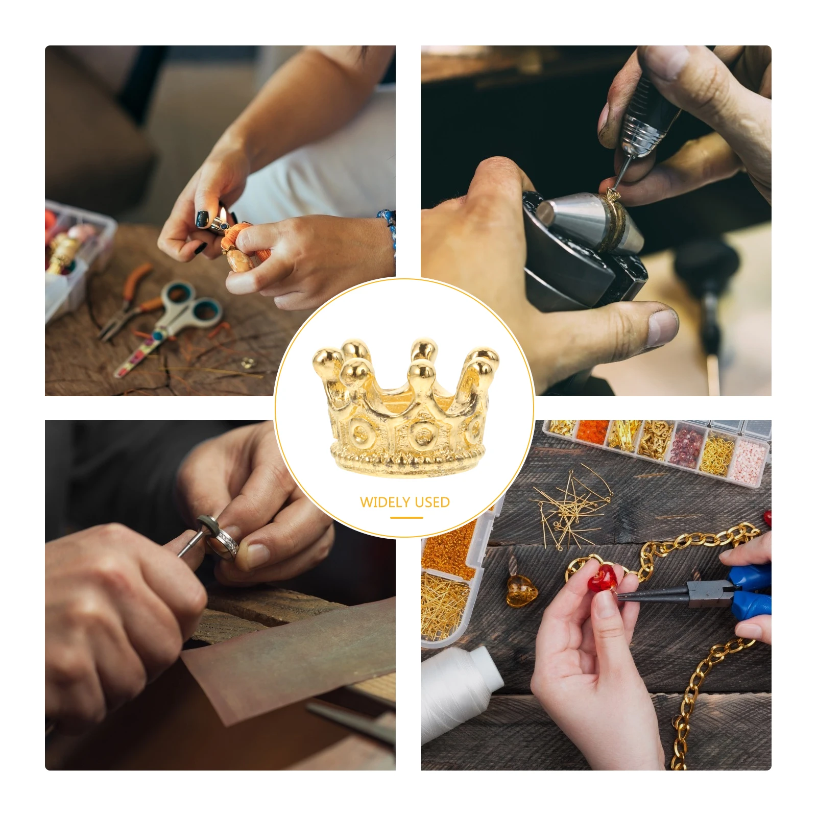 50 Buah Aksesori Perhiasan Mahkota Mini Liontin Jimat Antik Perlengkapan Gelang Liontin Kalung Aloi Ornamen DIY