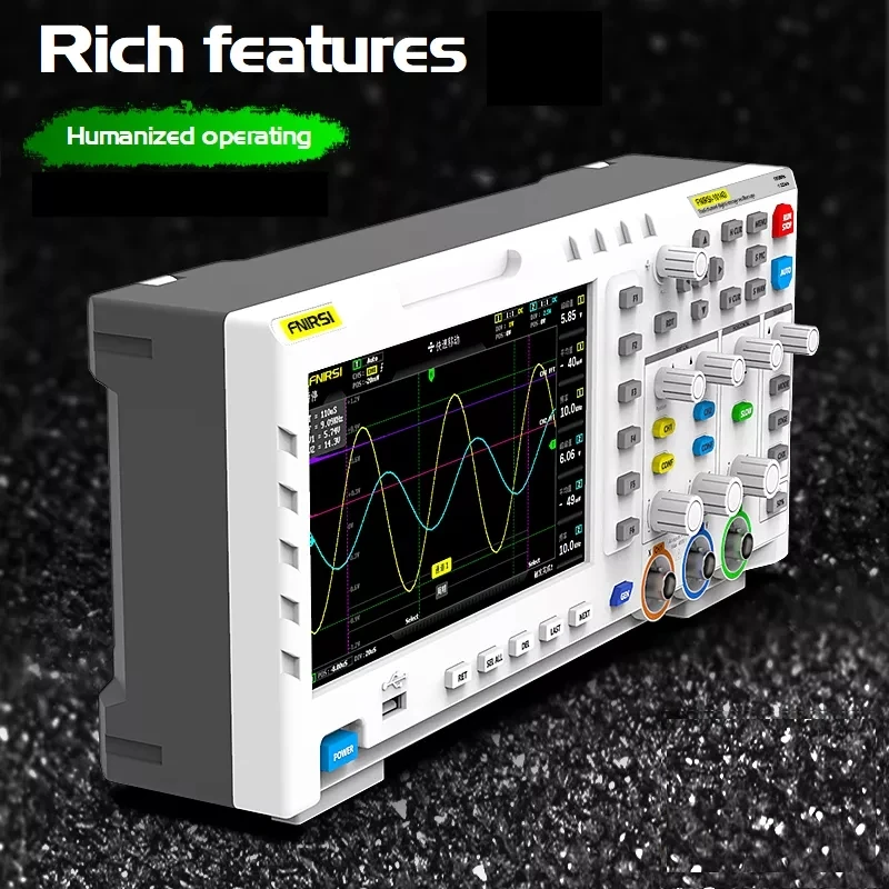 2 In 1 Portable Digital Oscilloscope Dual Channel Input Signal Generator Desktop Oscilloscope 100MHz* 2 1GSa/s Sampling Rate