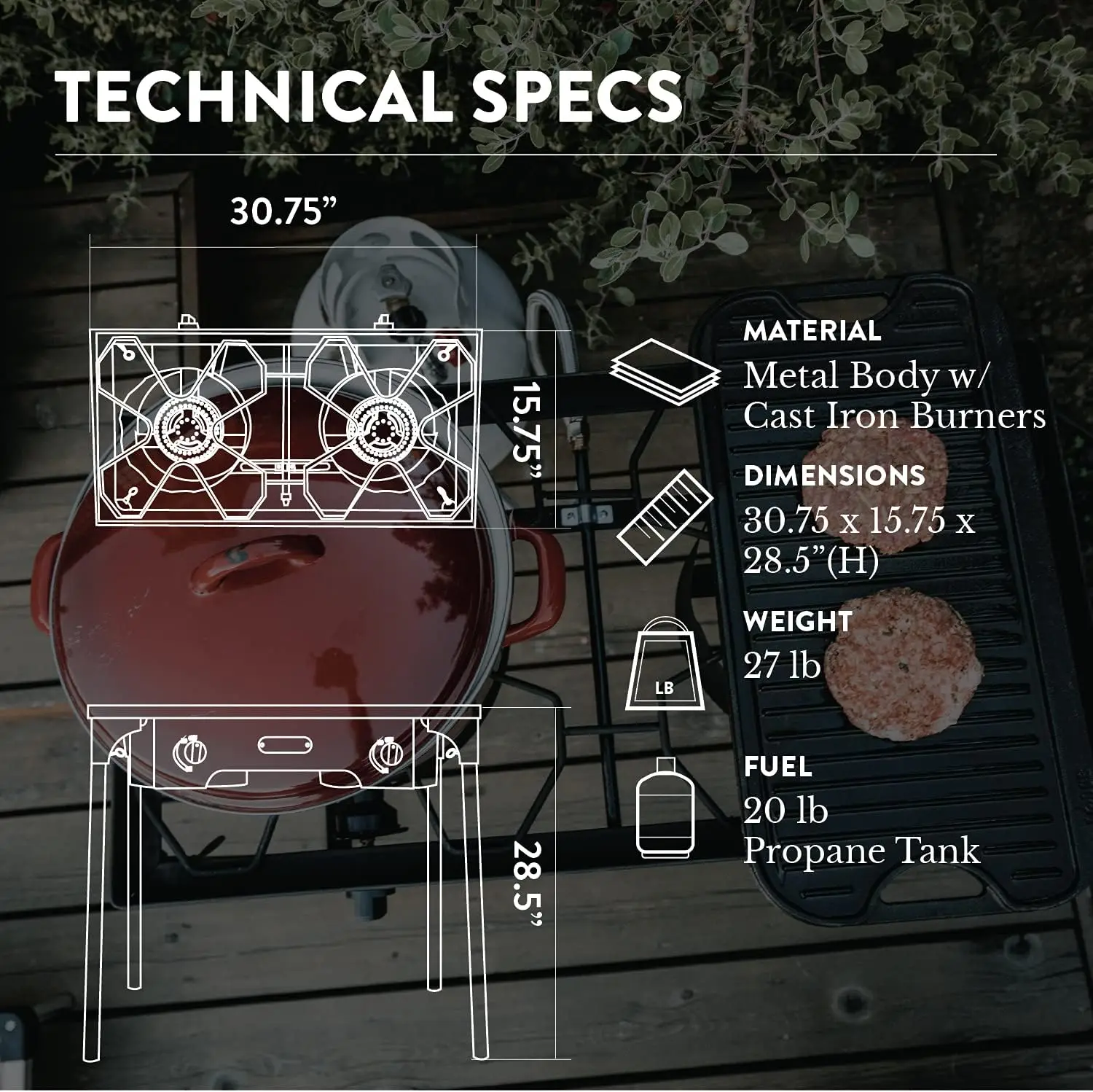 Gas One Propane Double Burner Two Burner Camp Stove Outdoor High Pressure Propane 2 Burner Adjustable PSI Regulator and