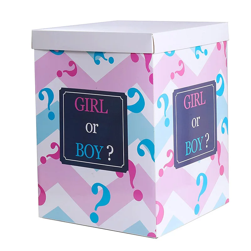 Gender Reveal Balloon Box with 6pcs Latex balloons Funny Idea for Boy Girl Gender Reveal Party Decorations Supplies