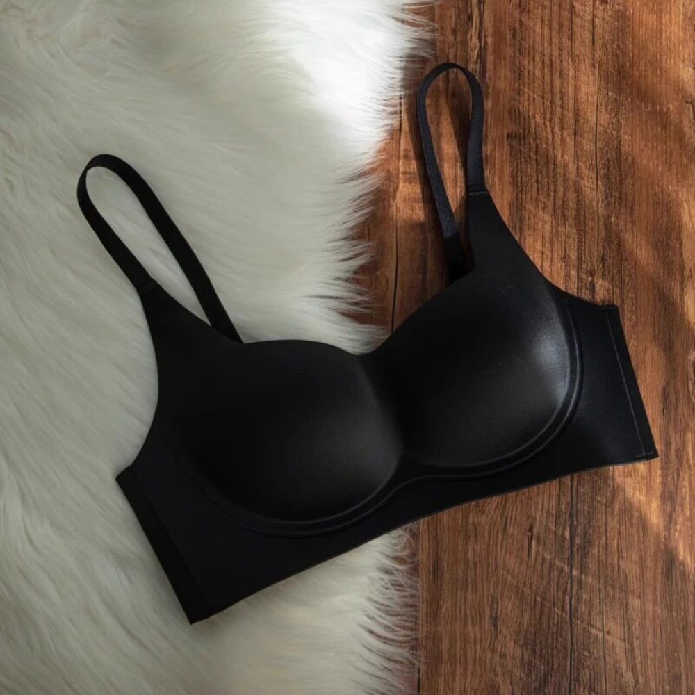 BANERDANNI Ladies Cloud Naked Seamless Wireless Bra Soft Support Push Up Anti Sagging Side Breast Collection Brassiere S‑XL