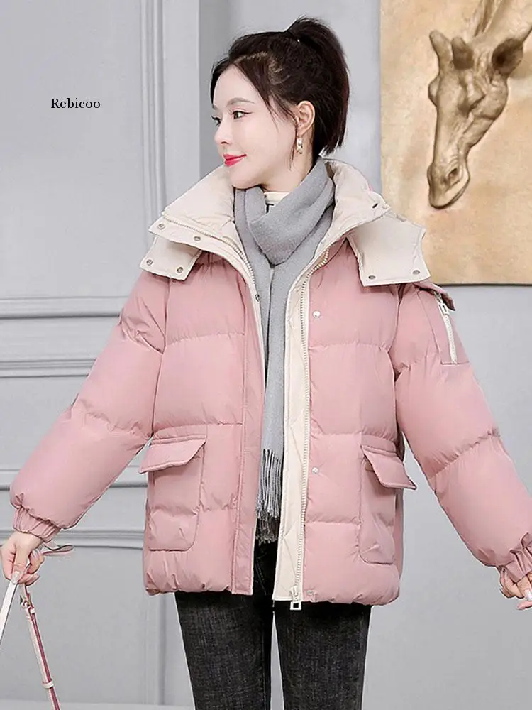 Winter Women's Jacket Winter Thick Hooded Parkas for Women Korea Fashion Loose Warm Clothes Female Cotton Padded Coats Soft Tops