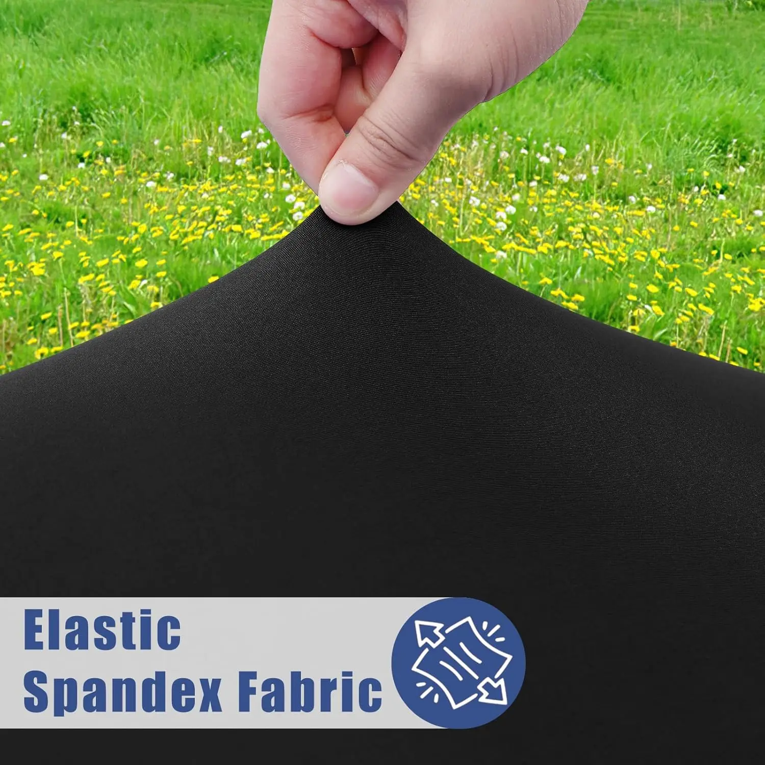 Spandex Stretch Cocktail Table Top Cover Fitted Round Tablecloth Elastic Edge Table Topper Cap for Dining Wedding Party Picnic