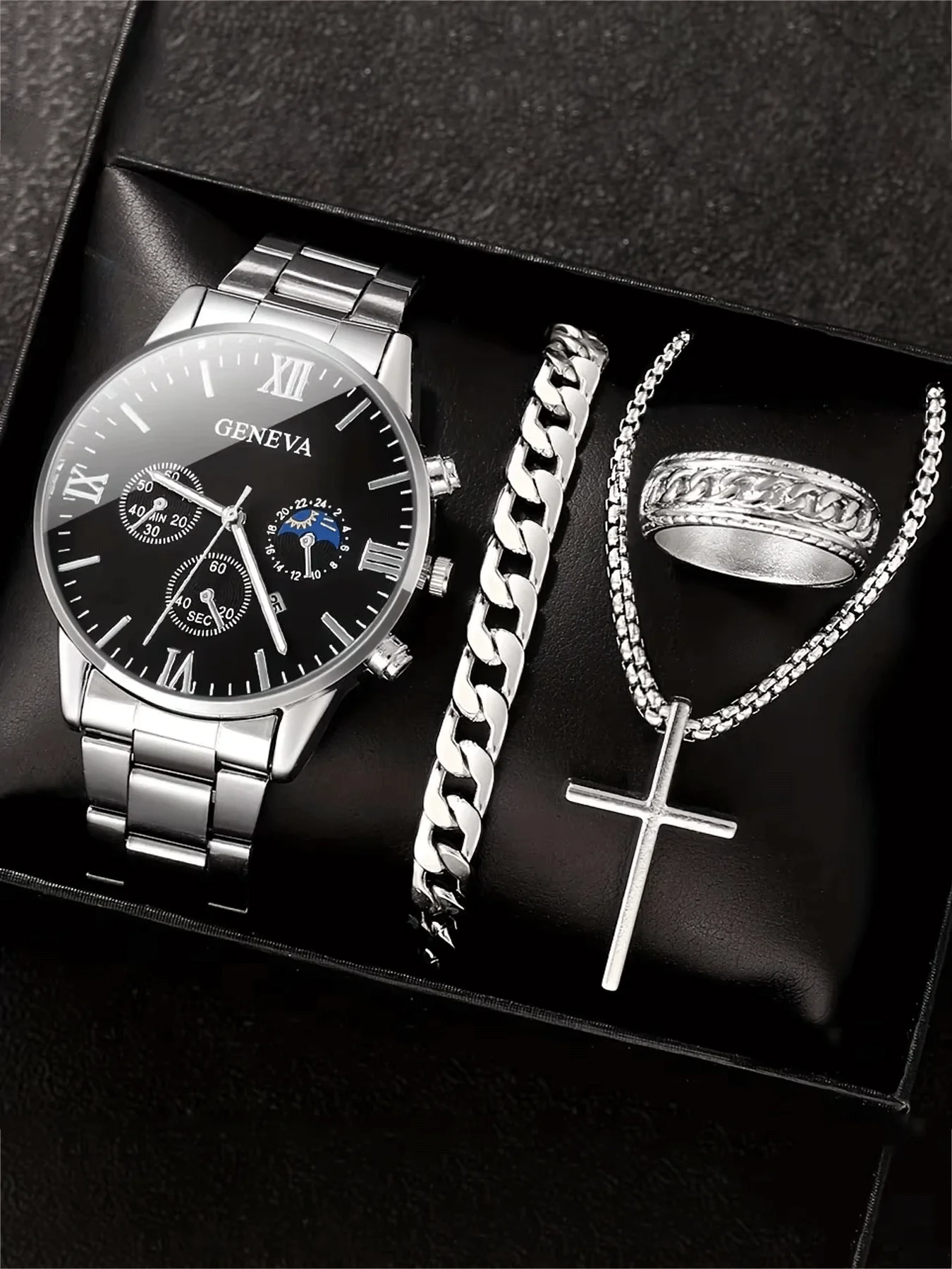 

Модные повседневные деловые часы с темпераментом, простой и модный комплект мужских часов