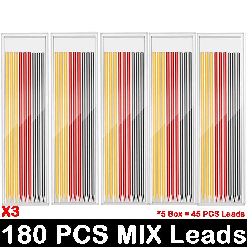 45/90/180 Stuks 2.8Mm Hb Navulling Leads Voor Timmerman Potlood Mechanische Potlood Vullingen Voor School Kantoorbenodigdheden