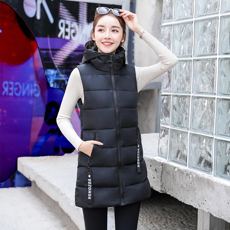 Autumn Winter Vest Women Down-Filled Cotton Vest Sleeveless Puffer Jacket Warm Waistcoat Slim Cotton Padded Vests Black Red Gray