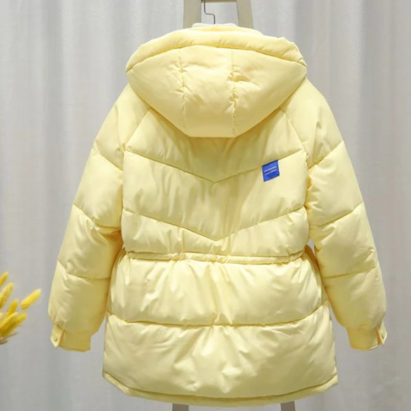 2023 New Women Down Cotton Coat Winter Jacket Female Mid Length Version Loose Outwear Thick Warm Parkas Hooded Outcoat