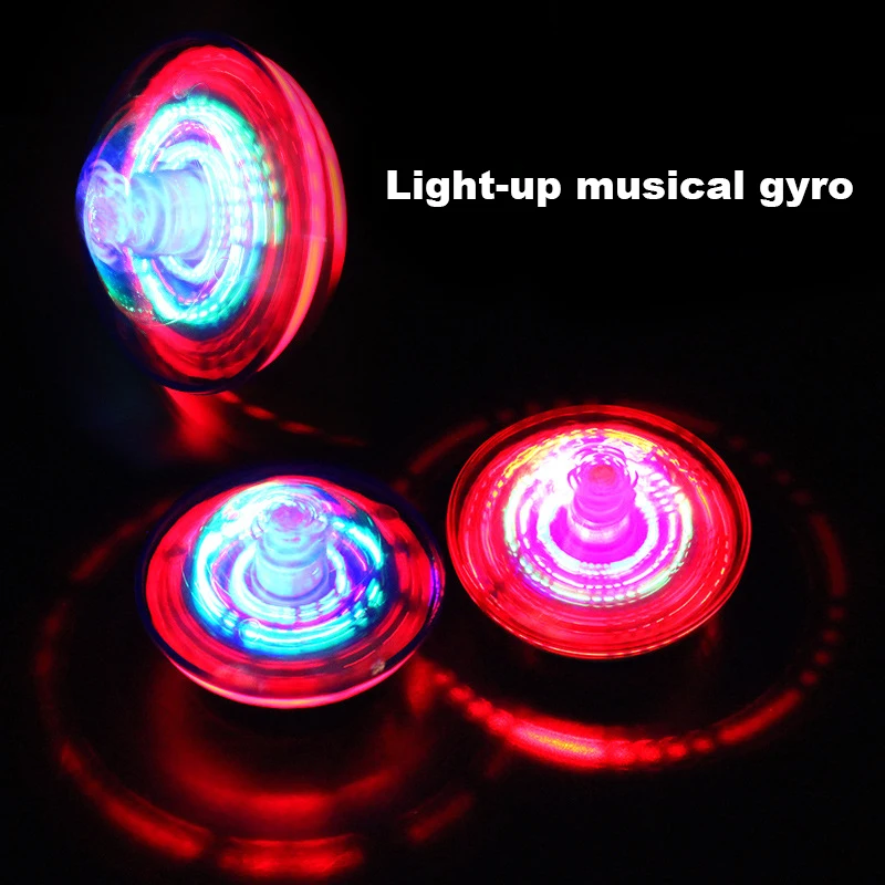 1 Pcs Novidade Engraçado Elétrico Piscando Auto-rotação Deriva Colorido Musical Giroscópio Crianças Light-up Deriva Giroscópio