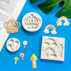 Lollipop silicone mold diy drop glue Chocolate Crown Rainbow baking mold Cake decoration Aromatherapy plaster silicone mold