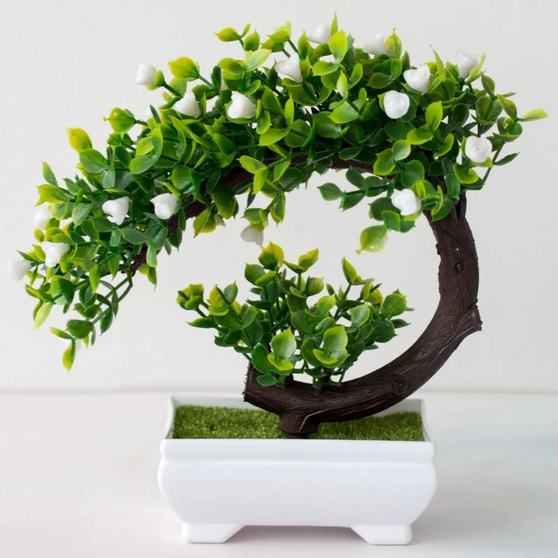 Hot Selling Artificial Bonsai Plastic Bionic Fake Plant Home Interior Office Decoration Outdoor Garden Decoration Pink Orange view 3