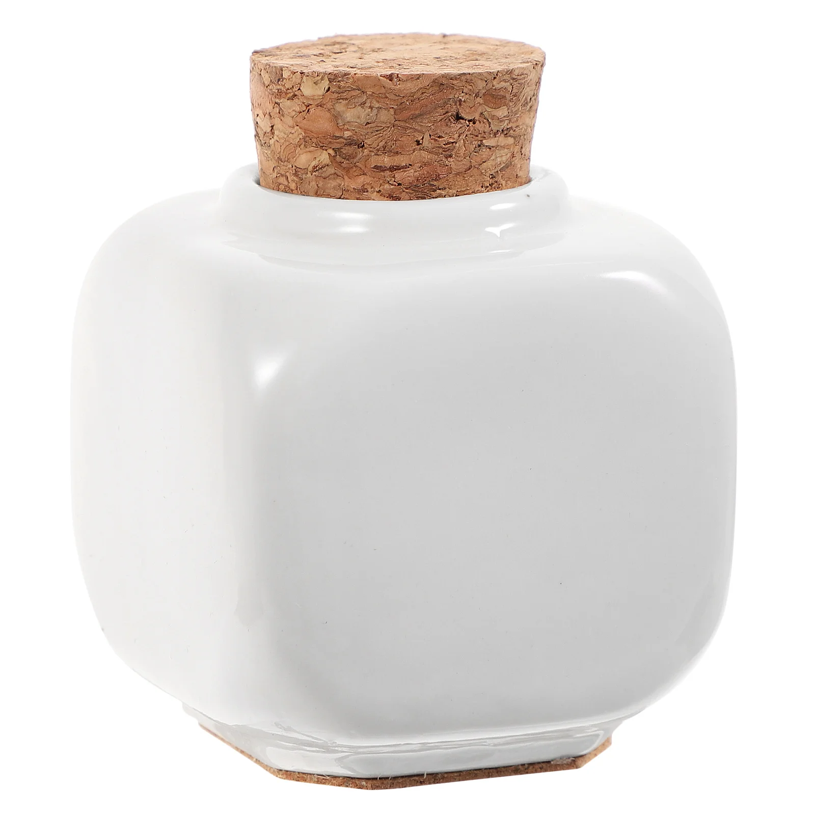 Manicure Ceramic Cork Bottle White Durable Portable Liquid Holder Nail Art Tool for Nail Technician Salon Home Use