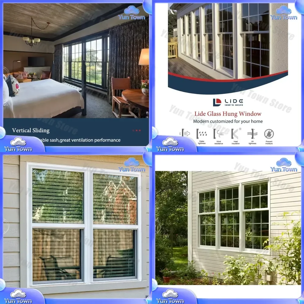 Single Hung Windows for Soundproofing 6063-T5 Thermal Break Window Top Hung Window Aluminum Sliding Window Casement Window