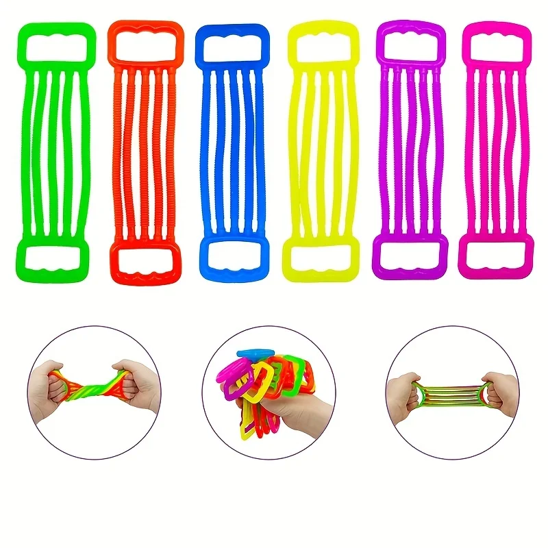 1/60pcs Soft Tpr Elastic Bands - Relax Fidget Toys For Teens & Adults, Perfect For Party Favors & Gifts, Colors Vary