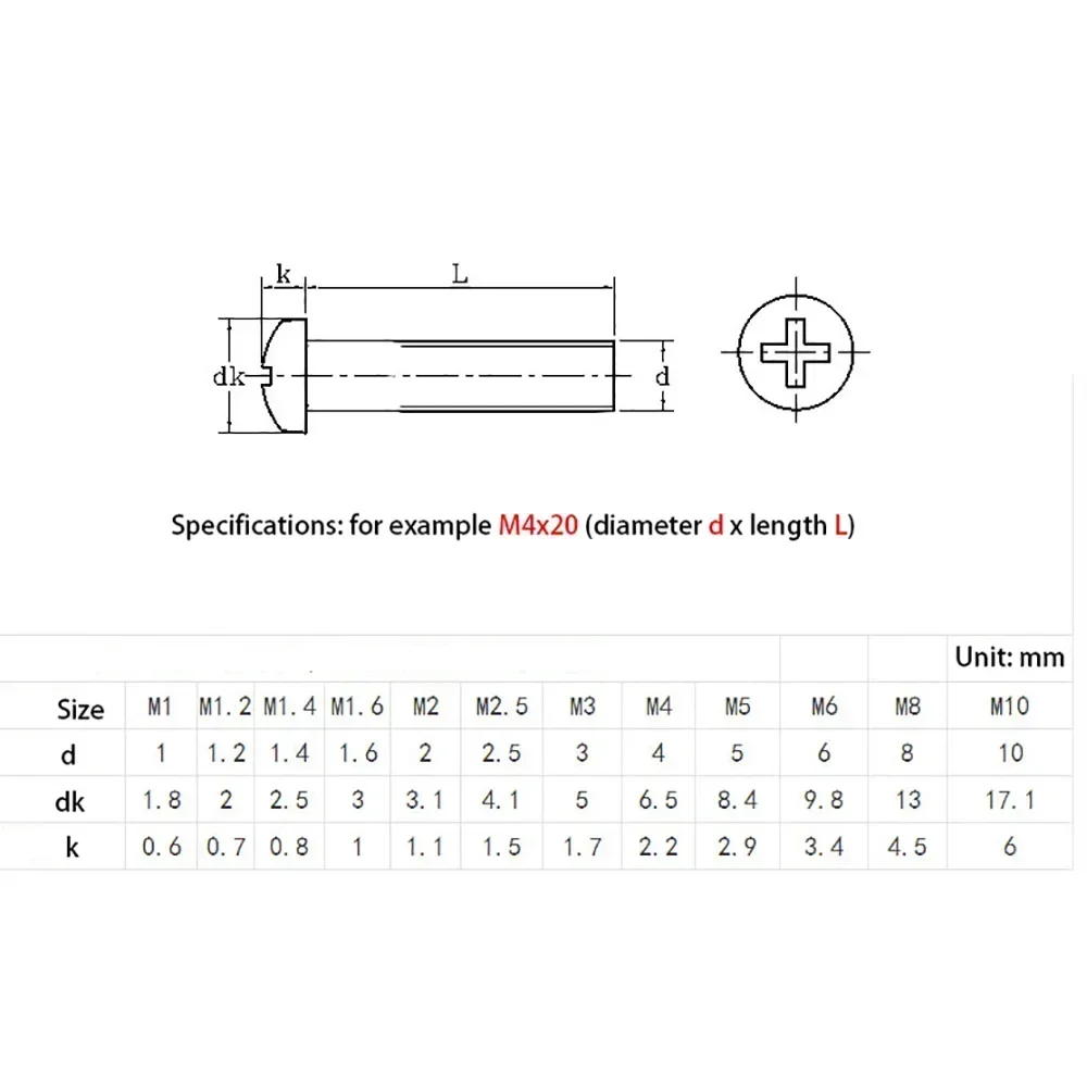 50pcs M3 M2.5 Set Phillips Screw Cross Recessed Pan Head Screws Spring Pad Gasket Combination 304 Stainless Steel 6-30mm