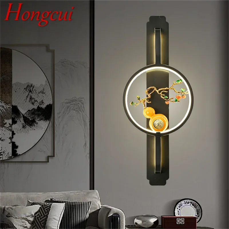 

Hongcui Contemporary Brass Wall Lamp Retro Creativity LED Living Room Bedroom Study Room Hotel Villa Hall Way Aisle Light