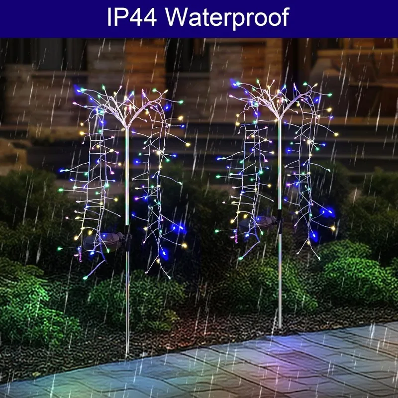 LED String Light For Outdoor Solar Powered Willow Trees Lights 100LED Decorative Lights 8 Lighting Modes Garden Terrace Path