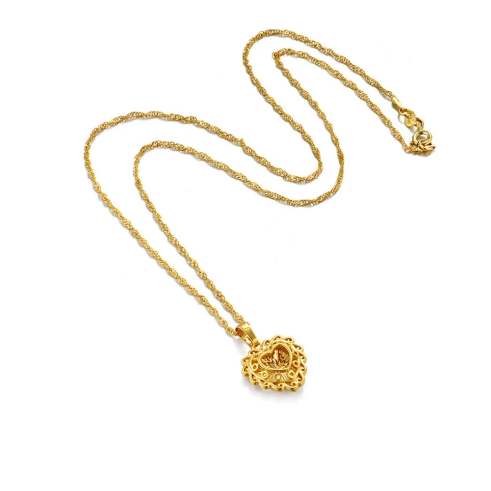 قلادة على شكل قلب للنساء 2025 سلسلة عنق معدنية من النحاس الذهبي قلادات نسائية مجوهرات للفتيات #2