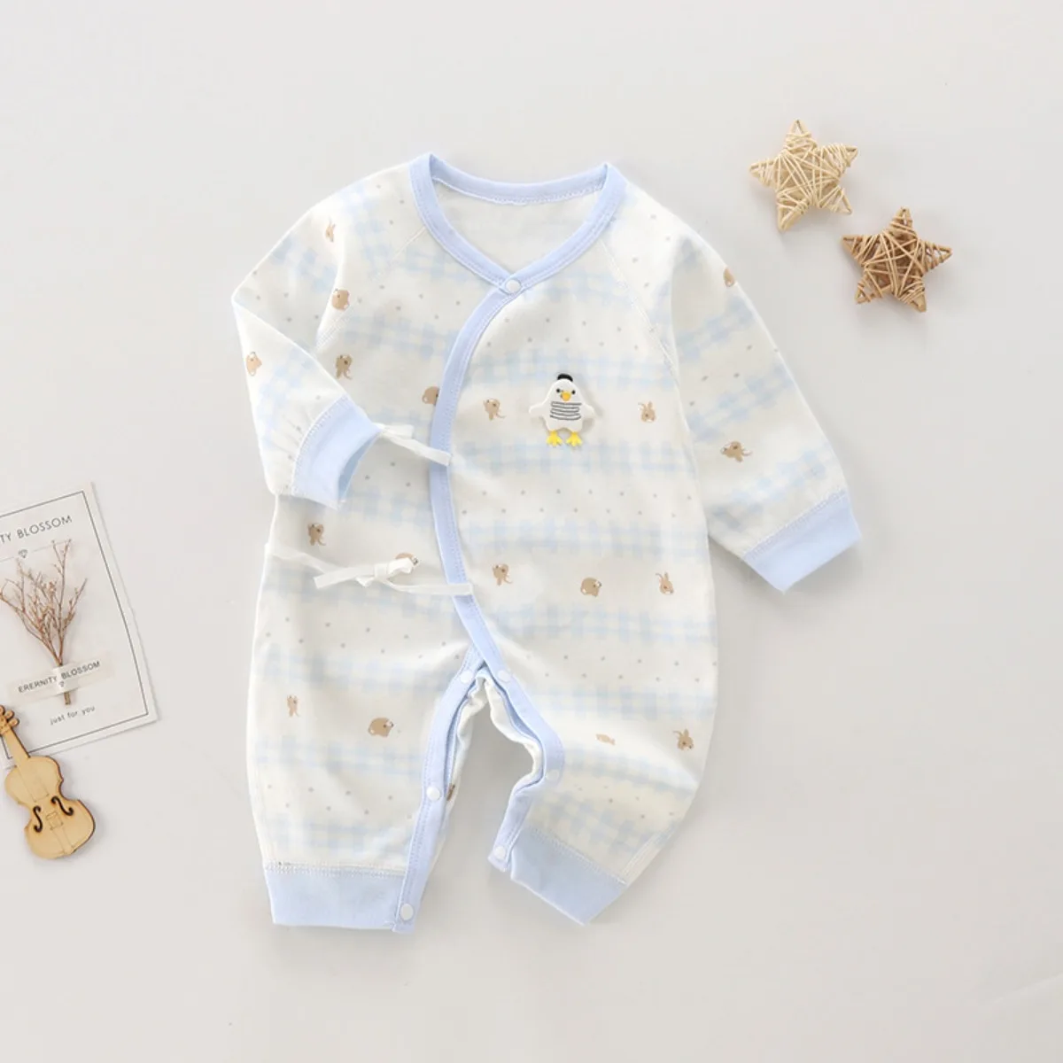 

Детский комбинезон из чистого хлопка для мальчиков и девочек, дышащий, мягкий, 0-6 месяцев, весна-осень, влагоотводящий, с удобной системой смены подгузников