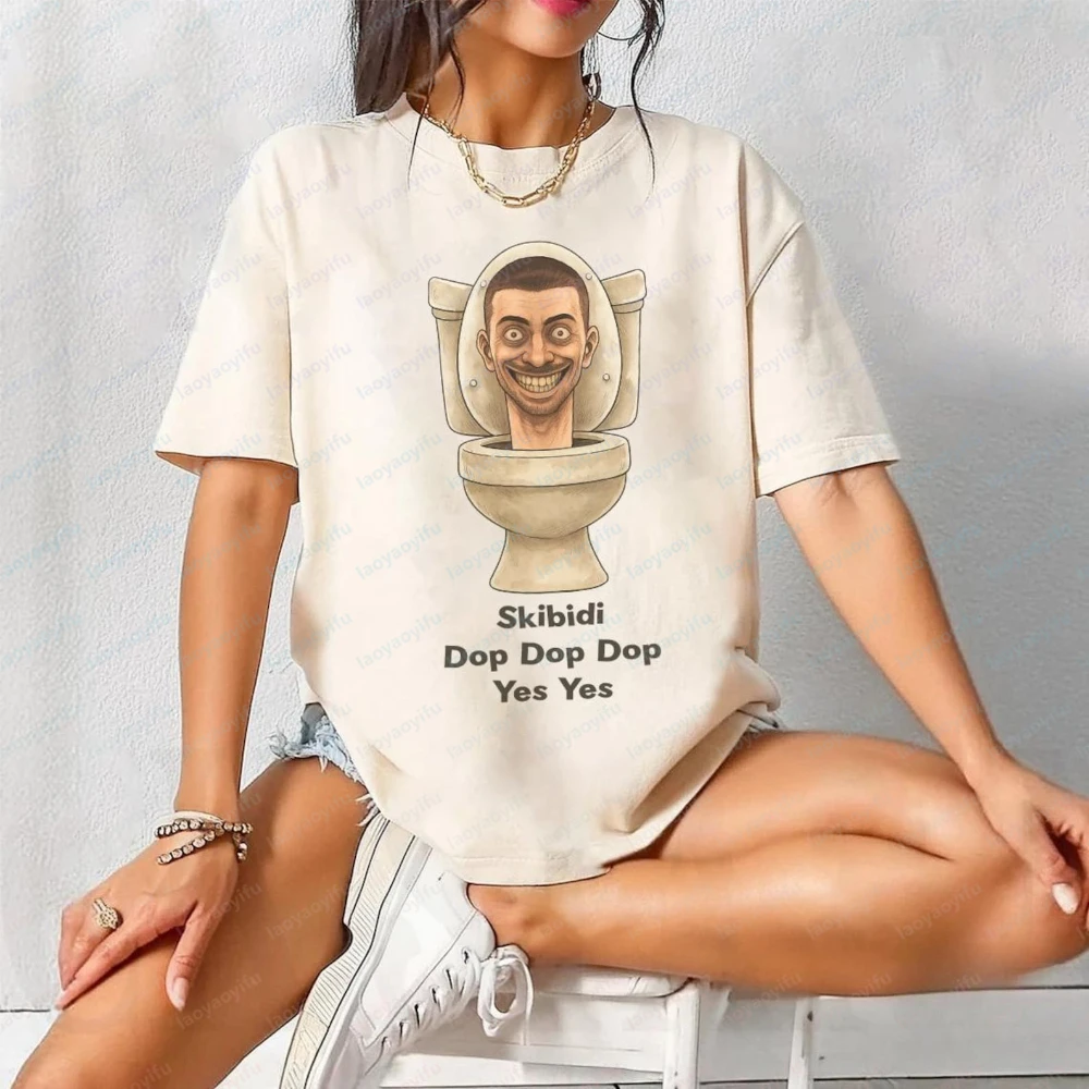 Skibidi Toilet Meme Shirt Viral TikTok T-Shirt Übergroßes T-Shirt Grafik-T-Shirts Lustige Outdoor-T-Shirts Hochwertiges Baumwoll-Kurzarm-Oberteil