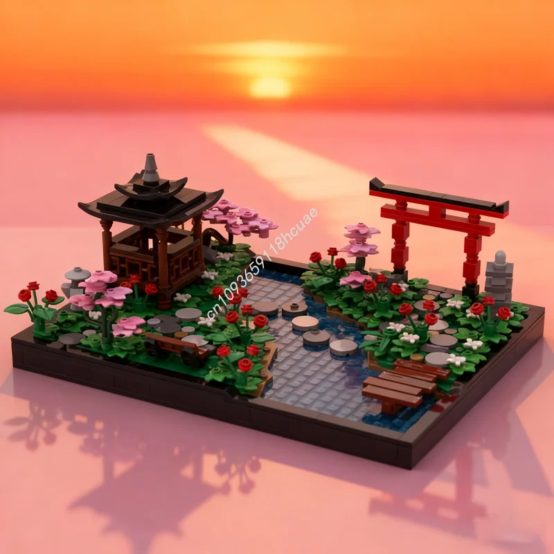 

851pcs MOC Japanese Garden Creatored Model Building Blocks Construction Toys DIY Creative Idea Kids Christmas Gifts Birthday
