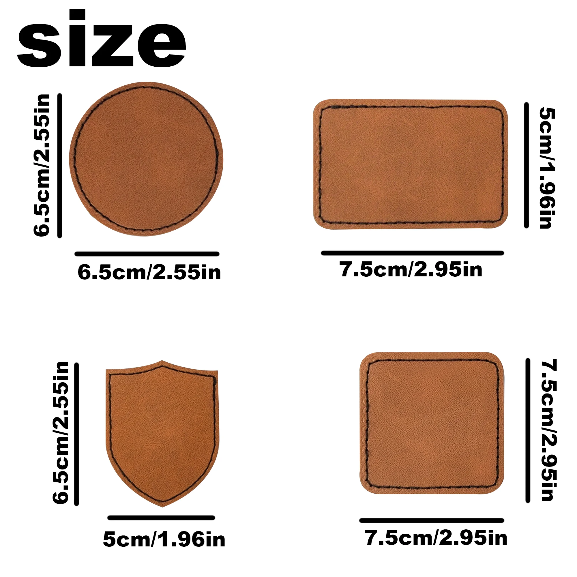 20pcs Custom Logo Leatherette Hat Patches Iron on Leatherette Patch Rustic Faux Leather Patches for Jacket Backpack - view 6