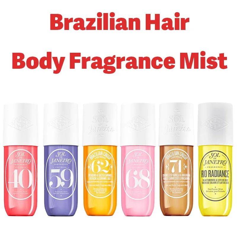 6pcs 3floz Brazilian Hair Body Fragrance Mist Fruit Flavor Long Duration Deodorants for Women Body Spray Moisturize The Skin