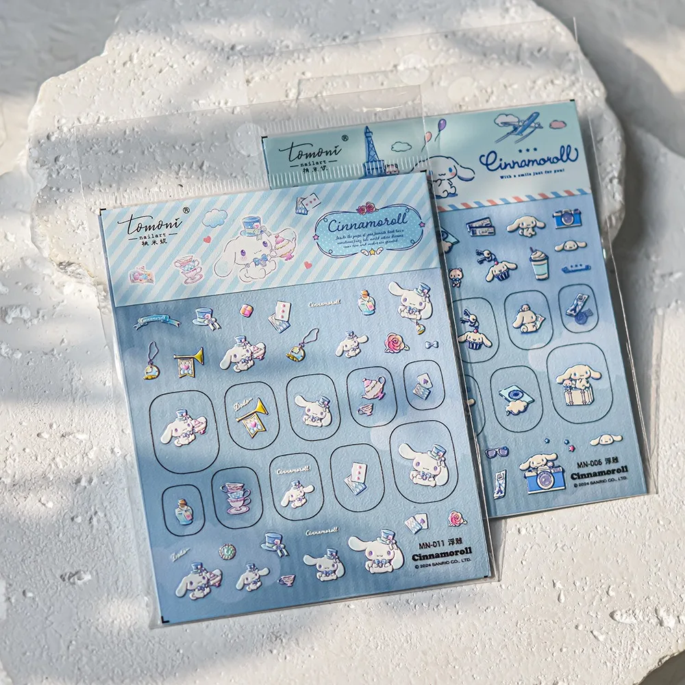 2026 New 1PCS Raised Cinnamoroll Nail Stickers Sanrio Series Stickers For Nails Self-Adhesive Japanese Cute Casual Style Sticker