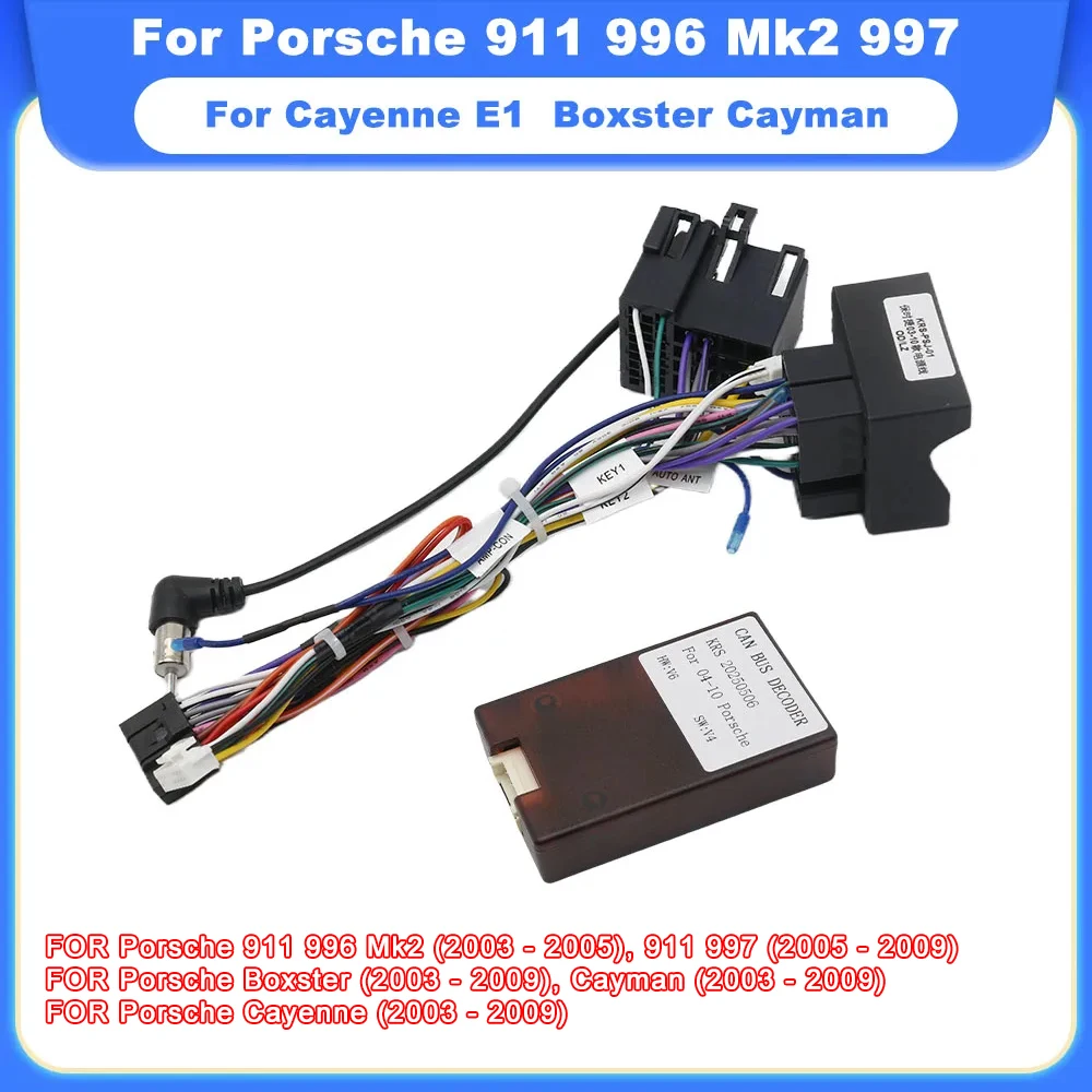 CANBUS Decoder for Porsche 911 996 Mk2 997 Cayenne E1 Boxster Cayman 16 Pin Wiring Harness Adapter ISO Quadlock Connector Cable