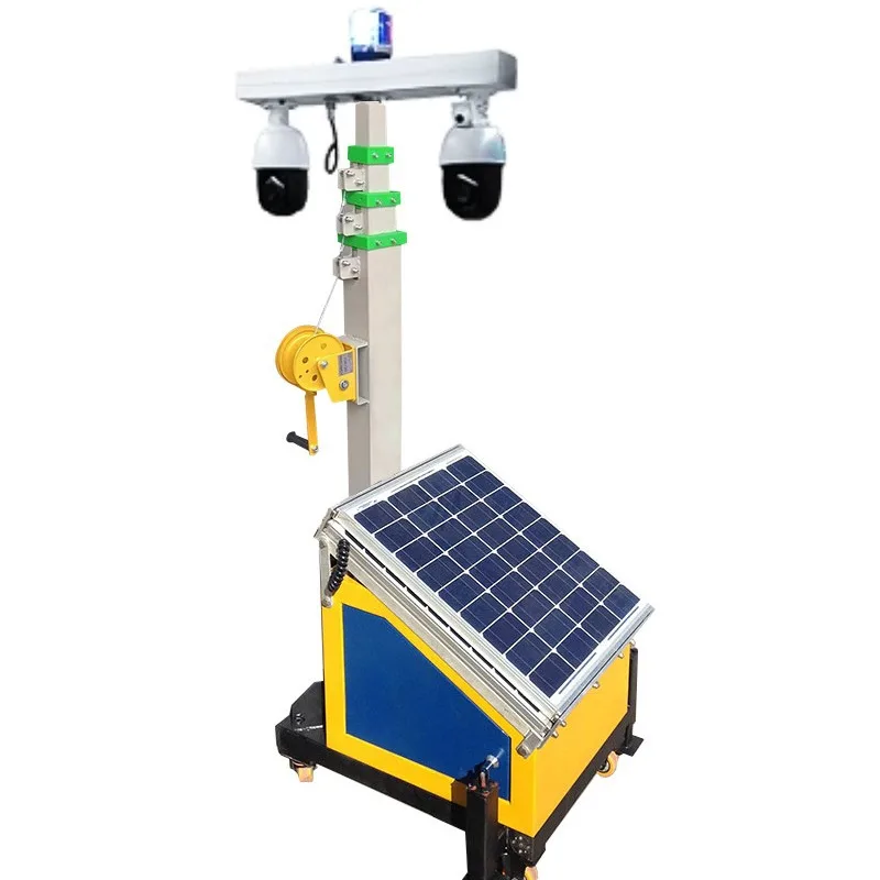 

Solar mobile monitoring Sentinel mobile station 3m 4m 5m 6m hand lift pole pneumatic lift pole