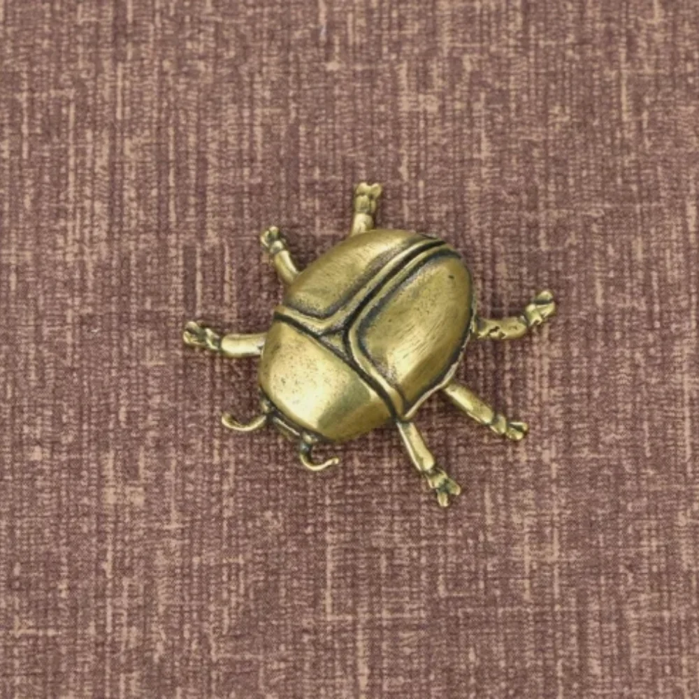 Tabletop Figurine Brass beetle Animal Statue Sculpture Home Decor Gift