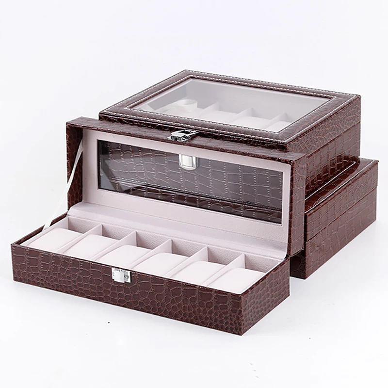 

Watch Box Organizer for Men Women 6/10/12Girds Watch Case Jewelry Storage Leather Watch Display Personalized For Best Gifts