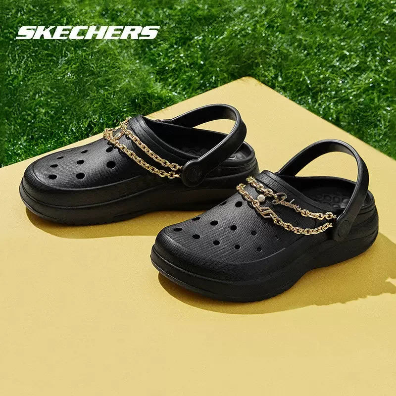 Skechers FOAMIES Women's Clogs,Summer Essential New Summer Sandals & Athletic Shoes,Official Comfortable Beach Shoes 111433-BLK