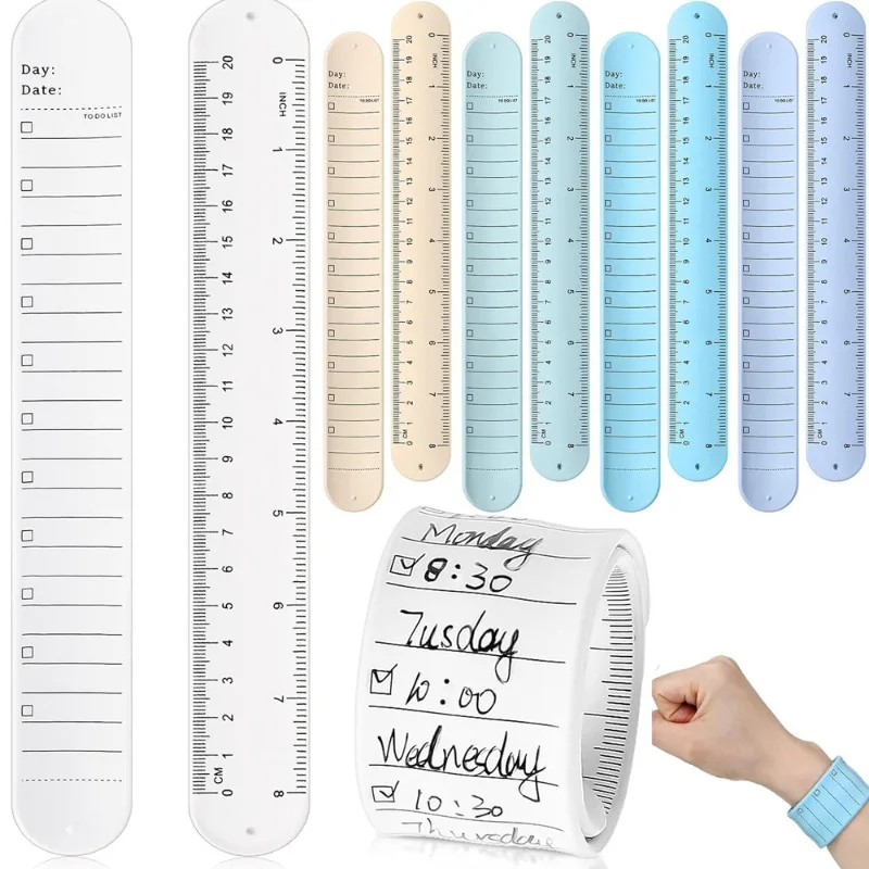 Reusable Silicone Memo Wrist Bands for Kids Adult Remind Slap Bracelet Chores Chart for Nurse To Do List Wrist Notepad Strap