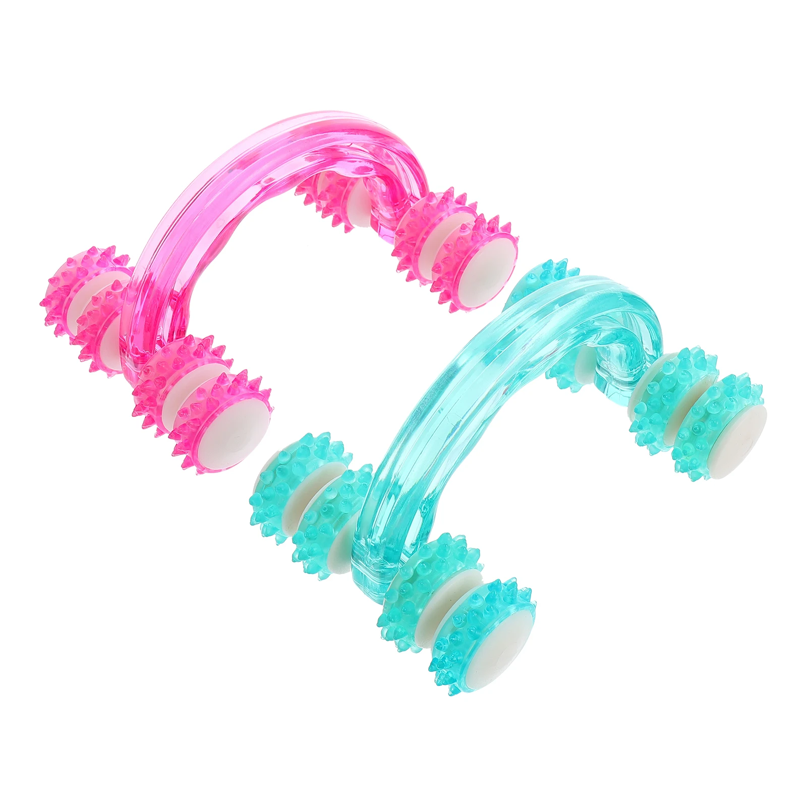 Massageador Manual Tipo Rolinho 2 Peças Plástico Durável Mini Massageador para Relaxamento Muscular Alívio da Dor e Circulação Sanguínea