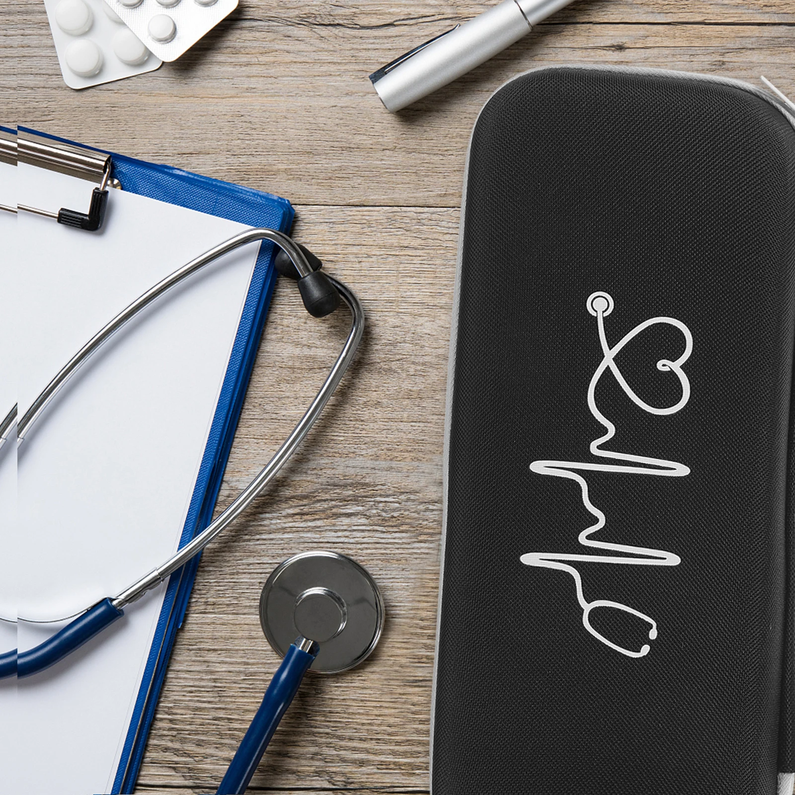 

Portable Stethoscope Black Case Shockproof Hardshell Medical Storage Nurse Essentials Bag Nurse Essentials Travel Holder