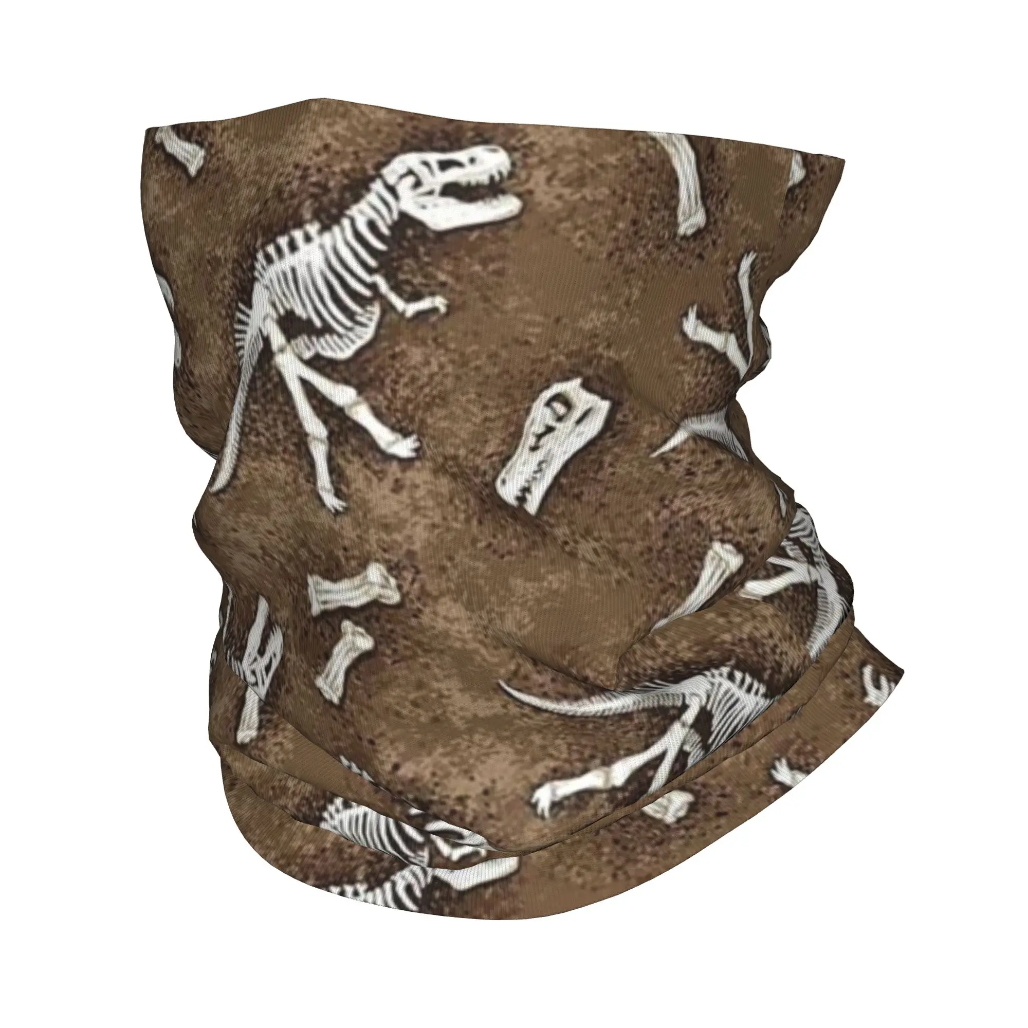 Dinosaur Fossil Halloween Bandana Neck Gaiter Printed Mask Scarf Warm Face Mask Running For Men Women Adult