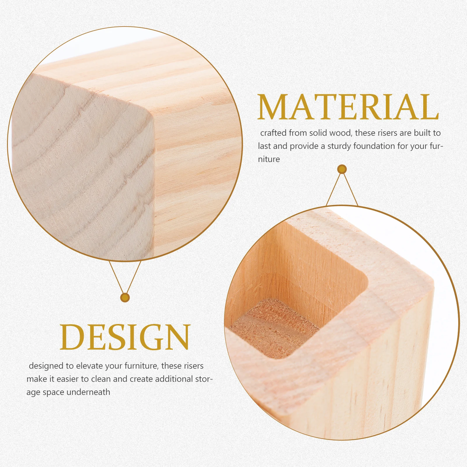 4 قطعة الأثاث الخشبي الناهضون الثقيلة السرير ارتفاع الناهض ساحة أرجل الطاولة موسع نونسليب أريكة الرافعات للديكور المنزل