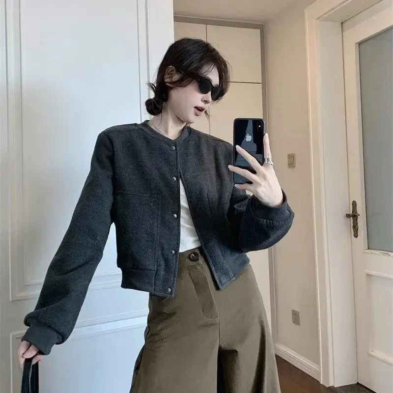 Bomberjacken Hardcore Damen Herbst Preppy Campus Uniformen Karierte Studenten Passende Klassiker Trendy Jugendliche College Einfach