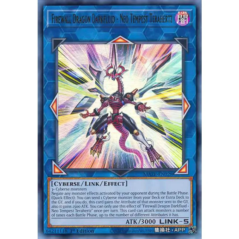 

Yu-Gi-Oh! Firewall Dragon Darkfluid - Neo Tempest Terahertz MAZE-EN028 Ultra Rare YuGiOh Card Game