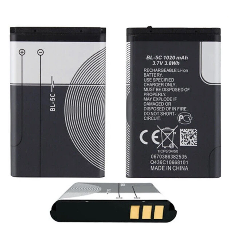 Nowy BL-5C 1020mAh telefon komórkowy bl 5c bateria do oryginalnego bl-5c Nokia 2610 2626 3100 3109 3110 klasyczna 3120 3650