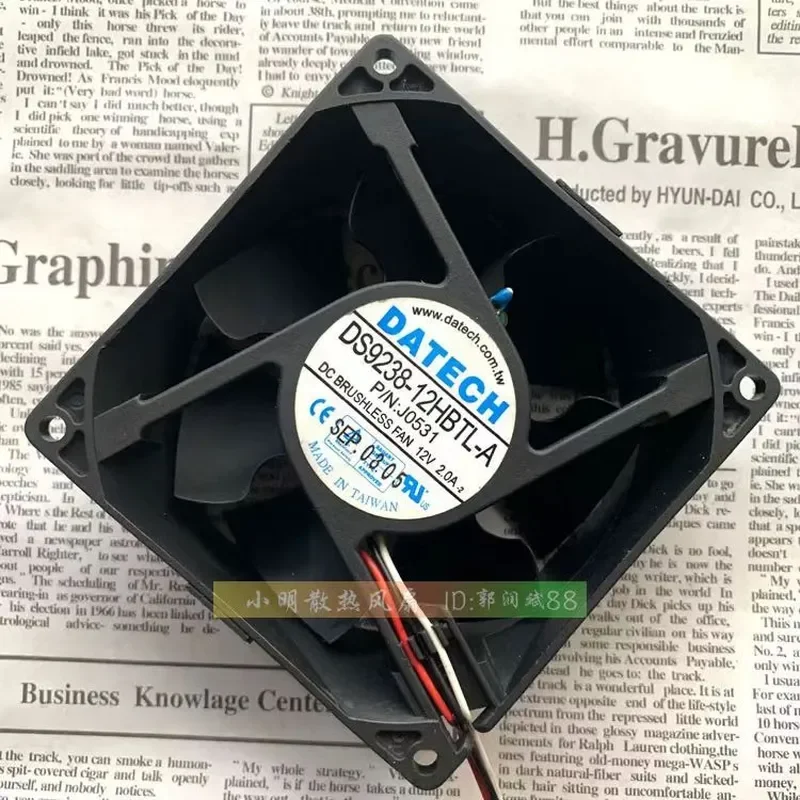 for DATECH DS9238-12HBTL-A 9038 12V 2.0A 9CM Temperature Control Cooling Fan Original