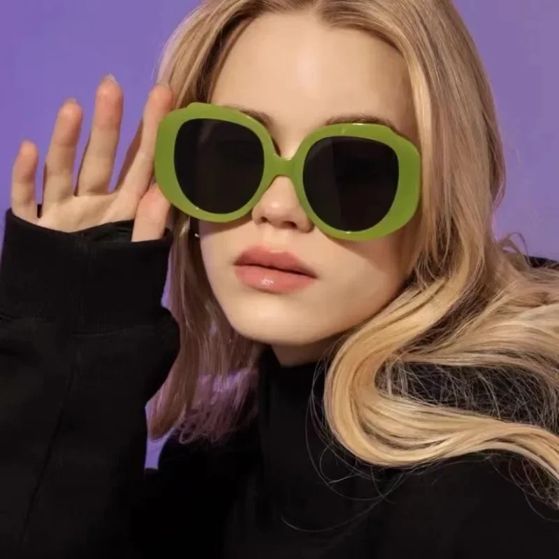 

2024 New Irregular Large Frame Sunglasses for Woman Girls Fashion Sunshade Anti-UV Sun Glasses Funny Holiday Driving Sunglass