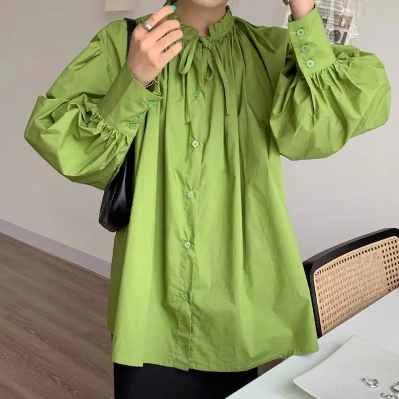 

Осенняя повседневная корейская мода Свободная простота Элегантный тренд с длинным рукавом Молодежная Яркая Яркая Легко закрывается людям Дикая Грейса