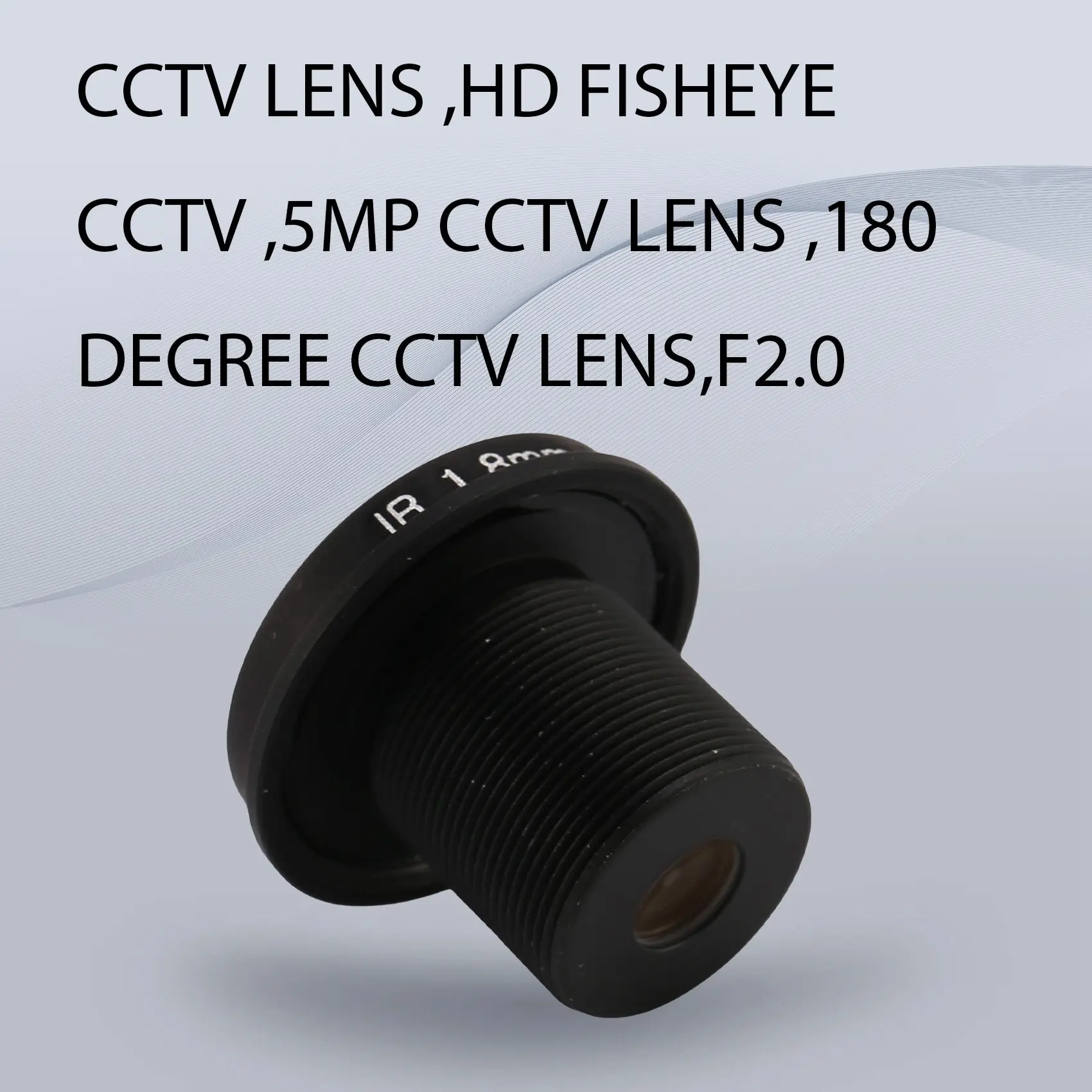 ABSQ-HD 어안 CCTV 렌즈, 비디오 감시 카메라 CCTV 렌즈용 마운트 1/2.5 F2.0 180 도, 5MP, 1.8mm, M12x0.5