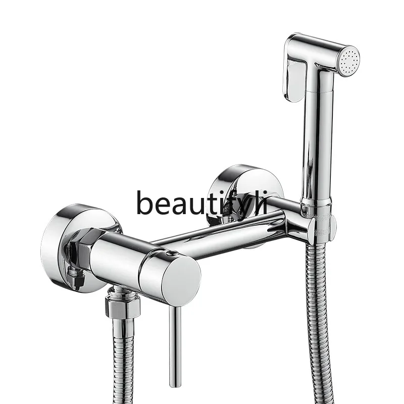 Concealed shower hot and cold all copper woman washer spray gun toilet significant other mixing valve bathroom shower valve set