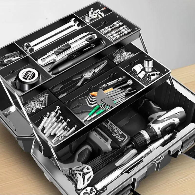 Storage Tool Organizer Boxs Mechanic Multifunctional Tool Box Professional Garage Accessories Electricians Plastic Suitcase