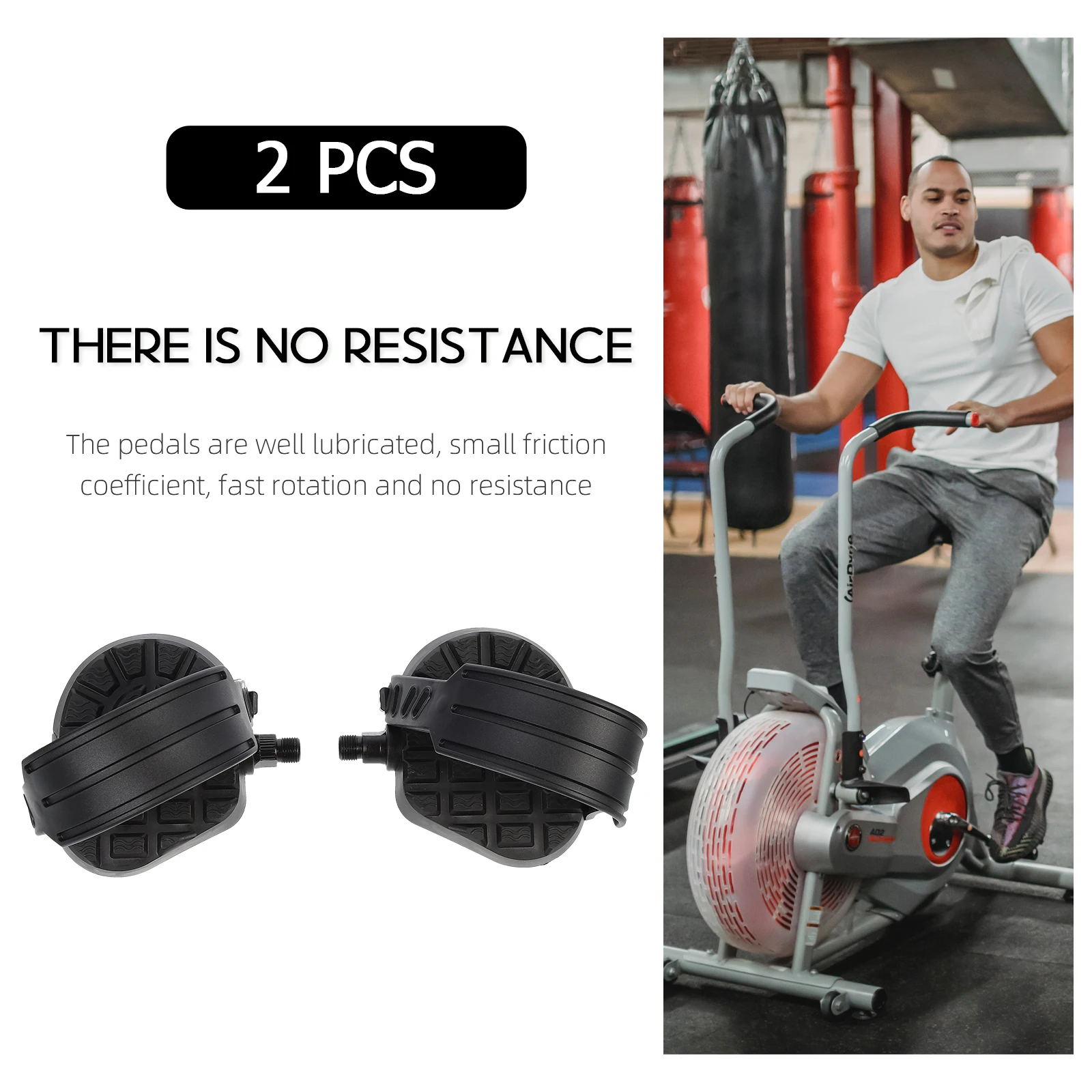 

1 Pair Exercise Bike Pedals Black Spinning Fitness Accessories Indoor Cycling Long Ride Comfort Efficient Pedaling Anti Wear