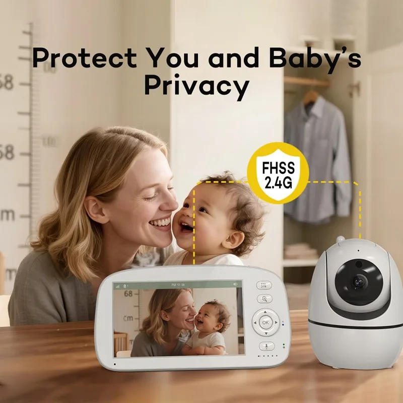 5 Inch Video Baby Monitor With Camera PTZ 4X Zoom Babyphone Cam Security Protection Surveillance Cameras Night Vision Lullaby