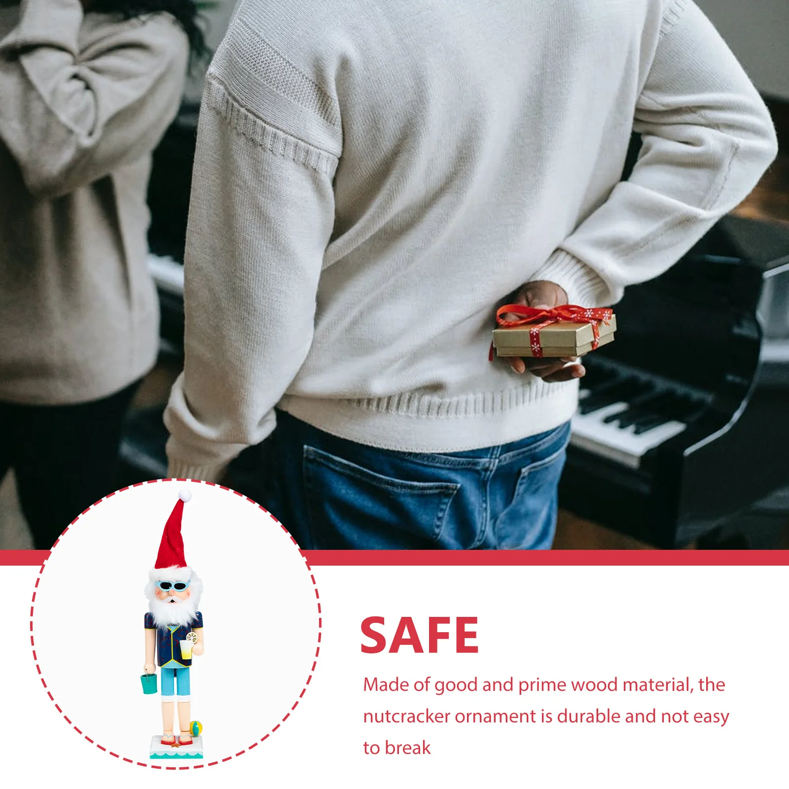 

Christmas Nutcracker Statue Wooden Xmas Decoration for Tabletop Shelf Display Holiday Ornament Craft Xmas Wood Nutcrackers