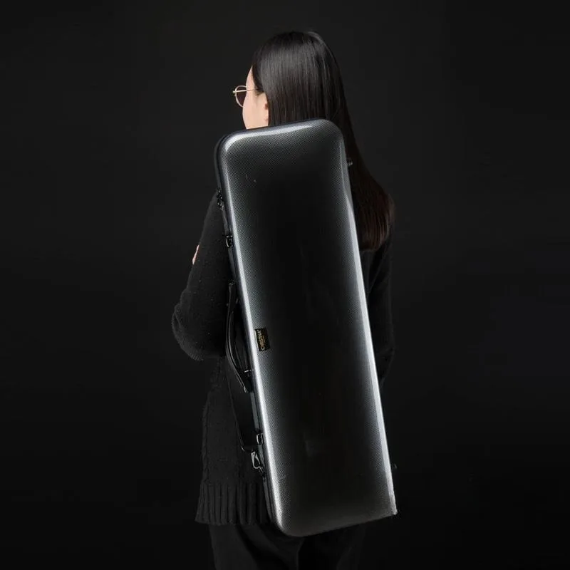 Adult 4/4 Violin Case Square Double-shoulder Hand-held Oblique Span Rainproof Violin Case Lightweight Stringed Instruments Box